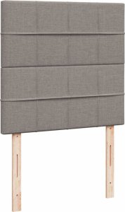 vidaXL Łóżko kontynentalne z materacem, taupe, tkanina, 90x200 cm 8