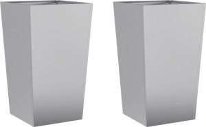 vidaXL vidaXL Donice ogrodowe, 45x45x75 cm, 2 szt., stal galwanizowana 2