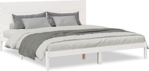 vidaXL Dłuższe łóżko bez materaca, białe, 200x220 cm, lite drewno 2