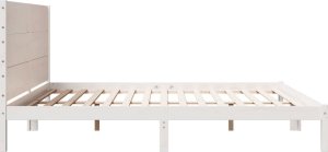 vidaXL Dłuższe łóżko bez materaca, białe, 200x220 cm, lite drewno 5