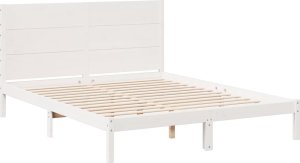 vidaXL vidaXL Dłuższe łóżko bez materaca, białe, 140x220 cm, lite drewno 3