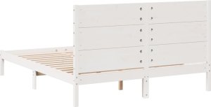 vidaXL vidaXL Dłuższe łóżko bez materaca, białe, 140x220 cm, lite drewno 6