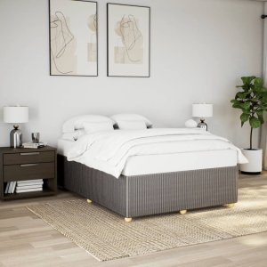 vidaXL vidaXL Rama łóżka bez materaca, taupe, 140x190 cm, obita tkaniną 1