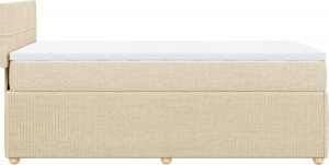 vidaXL vidaXL Łóżko kontynentalne z materacem, kremowe, tkanina, 100x200 cm 7