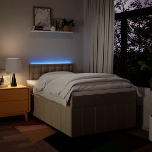 vidaXL vidaXL Łóżko kontynentalne z materacem, kremowe, tkanina, 120x200 cm 5