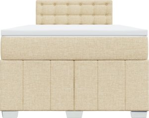 vidaXL vidaXL Łóżko kontynentalne z materacem, kremowe, tkanina, 120x200 cm 6