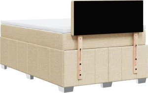 vidaXL vidaXL Łóżko kontynentalne z materacem, kremowe, tkanina, 120x200 cm 8