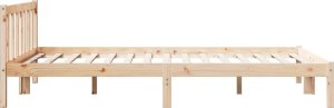 vidaXL vidaXL Dłuższe łóżko bez materaca, 160x220 cm, lite drewno sosnowe 5