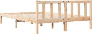 vidaXL vidaXL Dłuższe łóżko bez materaca, 160x220 cm, lite drewno sosnowe 6