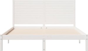 vidaXL Dłuższe łóżko bez materaca, białe, 160x210 cm, lite drewno 4