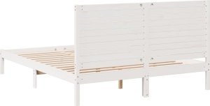 vidaXL Dłuższe łóżko bez materaca, białe, 160x210 cm, lite drewno 6