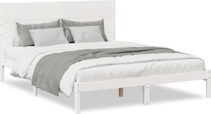 vidaXL vidaXL Dłuższe łóżko bez materaca, białe, 140x210 cm, lite drewno 2