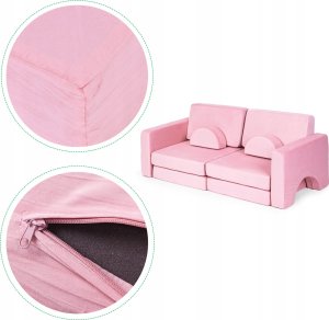 Ecotoys Sofa składana modułowa dla dzieci duża 2 osobowa DIY 10 miękkich poduch - różowa ECOTOYS 13