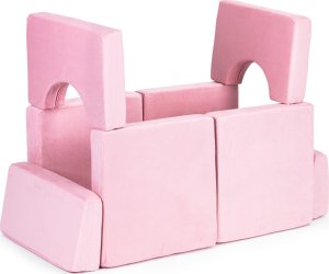 Ecotoys Sofa składana modułowa dla dzieci duża 2 osobowa DIY 10 miękkich poduch - różowa ECOTOYS 5