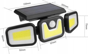Blow 67-495# Lampa uliczna solarna 3 reflektory + czujnik 6