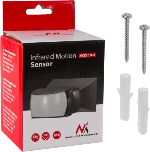 Maclean Czujnik ruchu PIR infrared IP65 gray zasięg 12m MCE201 GR 6