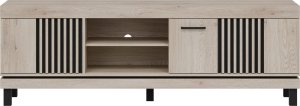 BogFran Szafka RTV stojąca do salonu Stolik pod telewizor Dąb Lamele Loft MATI MI02 4