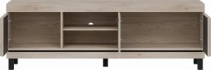 BogFran Szafka RTV stojąca do salonu Stolik pod telewizor Dąb Lamele Loft MATI MI02 5
