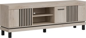 BogFran Szafka RTV stojąca do salonu Stolik pod telewizor Dąb Lamele Loft MATI MI02 6