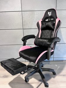 Krzesło biurowe Prototype Fotel obrotowy gamingowy HERO POKER PRO PINK SWEET ALCANTARA 7