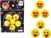 LeanToys Zestaw Piłeczek Kauczukowych Emoji Żółte 6 Szt 1