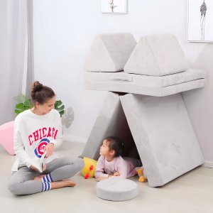Ecotoys Sofa modułowa duża składana dla dzieci DIY 8 miękkich poduch - szara ECOTOYS 2
