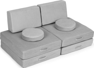Ecotoys Sofa modułowa duża składana dla dzieci DIY 8 miękkich poduch - szara ECOTOYS 3