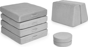 Ecotoys Sofa modułowa duża składana dla dzieci DIY 8 miękkich poduch - szara ECOTOYS 8