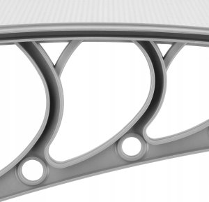 Springos Zadaszenie, daszek do drzwi wejściowych, balkonowych, tarasowych 200x100 cm szary, transparentny UNIWERSALNY 11