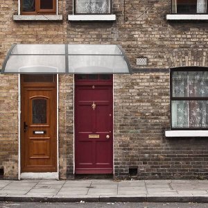 Springos Zadaszenie, daszek do drzwi wejściowych, balkonowych, tarasowych 200x100 cm szary, transparentny UNIWERSALNY 8