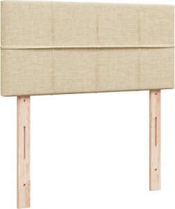 vidaXL Łóżko kontynentalne z materacem, kremowe, tkanina, 80x200 cm 12