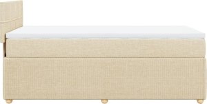 vidaXL Łóżko kontynentalne z materacem, kremowe, tkanina, 80x200 cm 7