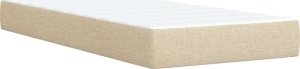 vidaXL Łóżko kontynentalne z materacem, kremowe, tkanina, 80x200 cm 10