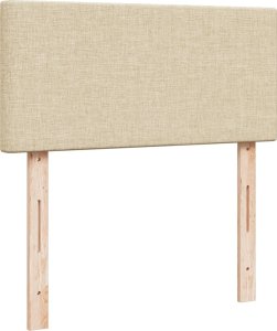 vidaXL Łóżko kontynentalne z materacem, kremowe, tkanina, 80x200 cm 12