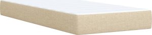 vidaXL Łóżko kontynentalne z materacem, kremowe, tkanina, 80x200 cm 10