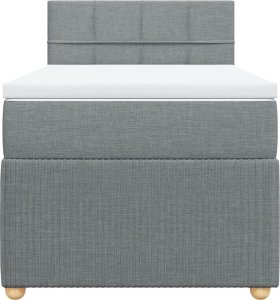 vidaXL Łóżko kontynentalne z materacem, jasnoszare, tkanina, 80x200 cm 6