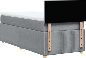 vidaXL Łóżko kontynentalne z materacem, jasnoszare, tkanina, 80x200 cm 8