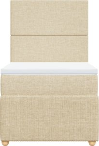 vidaXL Łóżko kontynentalne z materacem, kremowe, tkanina, 80x200 cm 4