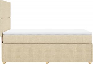 vidaXL Łóżko kontynentalne z materacem, kremowe, tkanina, 80x200 cm 5