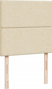 vidaXL Łóżko kontynentalne z materacem, kremowe, tkanina, 80x200 cm 8