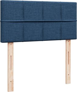 vidaXL Łóżko kontynentalne z materacem, niebieskie, tkanina 100x200 cm 12