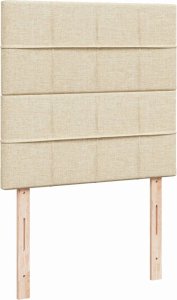 vidaXL Łóżko kontynentalne z materacem, kremowe, tkanina, 80x200 cm 8