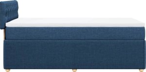 vidaXL Łóżko kontynentalne z materacem, niebieskie, tkanina 100x200 cm 5