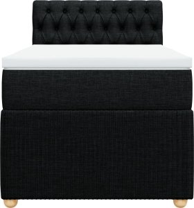 vidaXL Łóżko kontynentalne z materacem, czarne, tkanina 90x190 cm 6