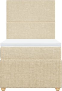 vidaXL Łóżko kontynentalne z materacem, kremowe, tkanina, 80x200 cm 6