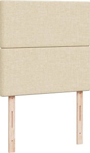 vidaXL Łóżko kontynentalne z materacem, kremowe, tkanina, 80x200 cm 9