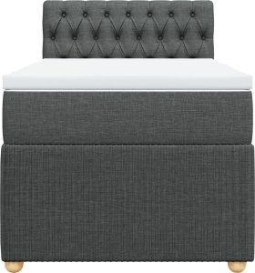 vidaXL Łóżko kontynentalne z materacem, ciemnoszara tkanina 80x200 cm 6