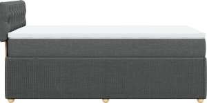 vidaXL Łóżko kontynentalne z materacem, ciemnoszara tkanina 80x200 cm 7