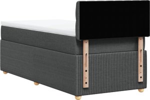 vidaXL Łóżko kontynentalne z materacem, ciemnoszara tkanina 80x200 cm 8