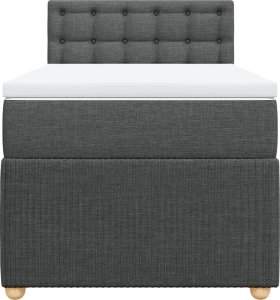 vidaXL Łóżko kontynentalne z materacem, ciemnoszara tkanina 80x200 cm 6